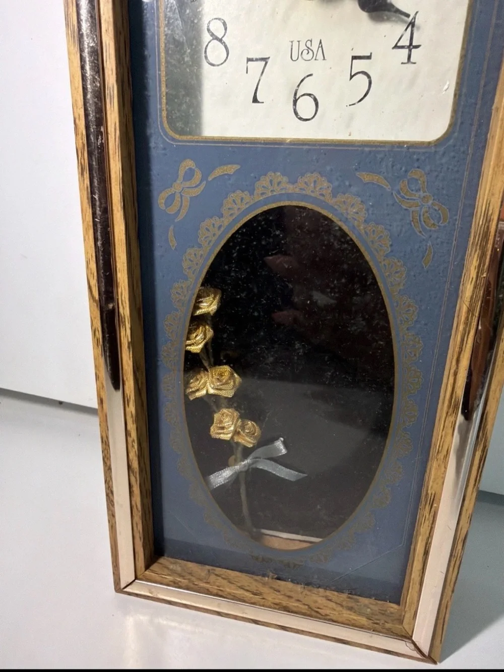 Gold and Blue Pendulum Wall Clock
